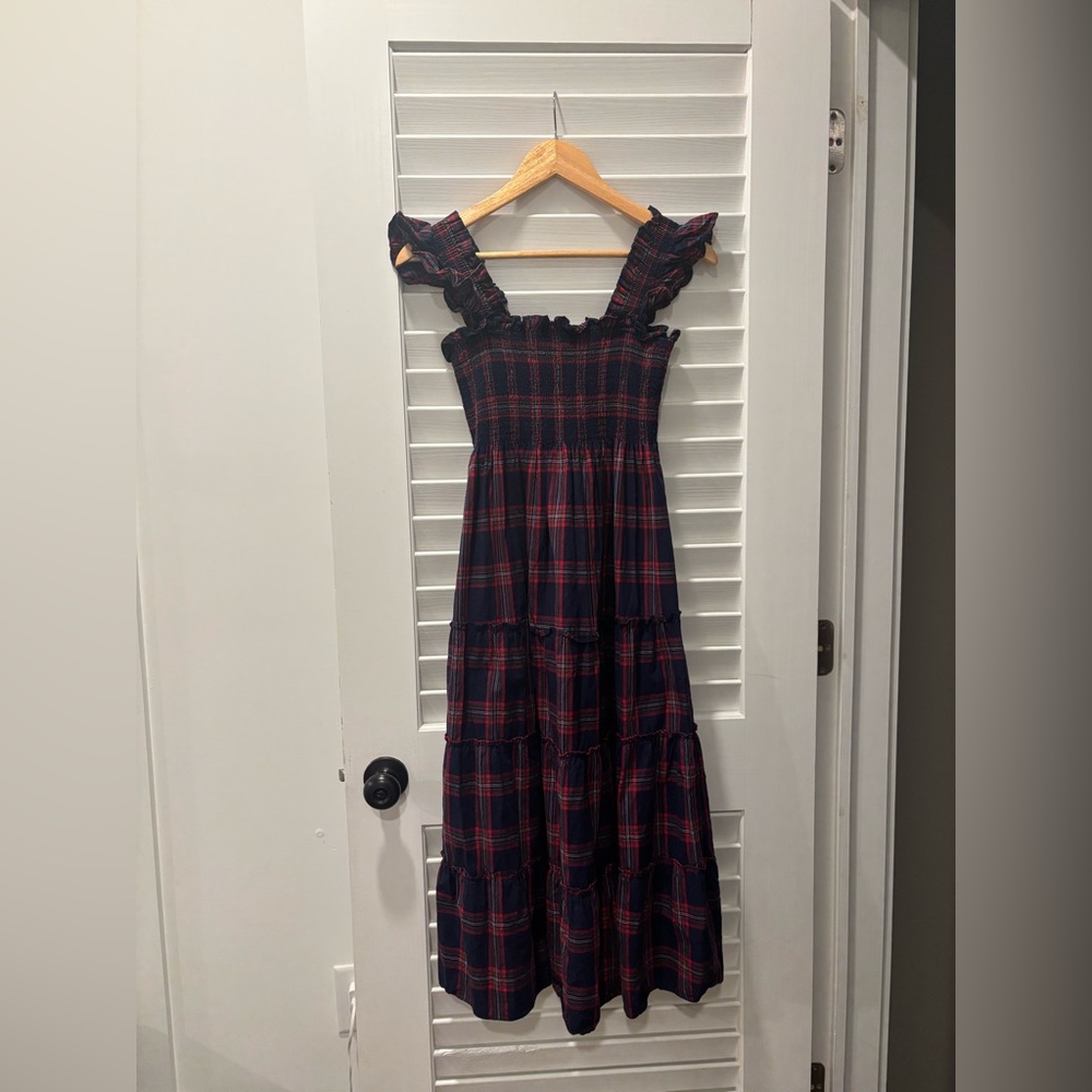 HILL HOUSE The Ellie Nap Dress Tartan Plaid Cotton Midi Size XS - Picture 6 of 10